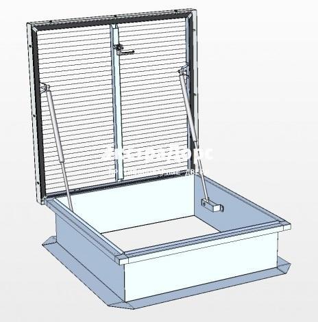 Противопожарный люк с газовыми амортизаторами 700*700
